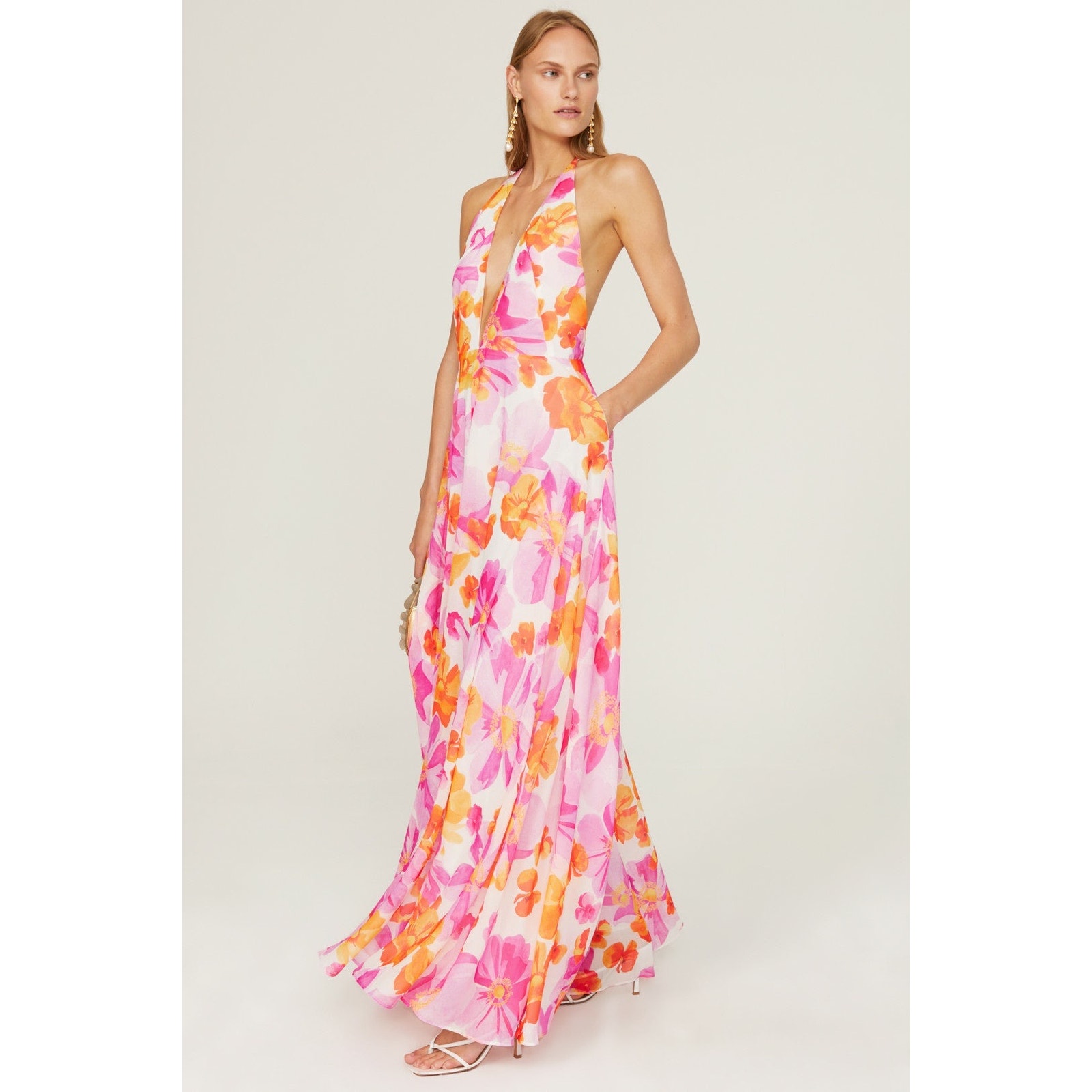 Floral Pink And Orange Jumpsuit